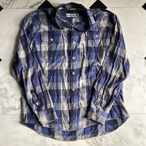 Normal Brand Blue & Gray Plaid Button Down